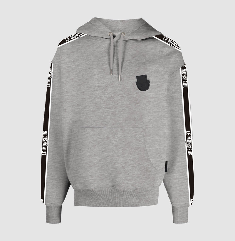 Le Monsieur (grey logo tape hoodie)