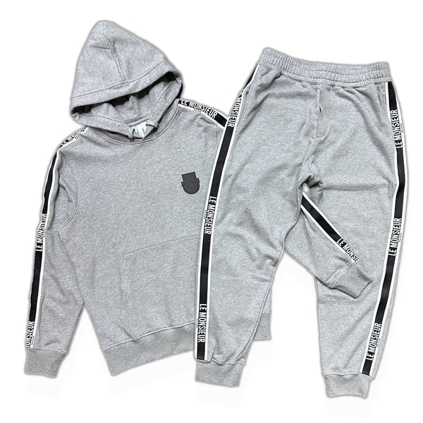 Le Monsieur (Grey Logo tape jogging set)