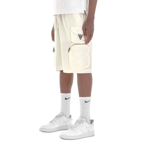 Life code (Cream nylon shorts cargo pocket)