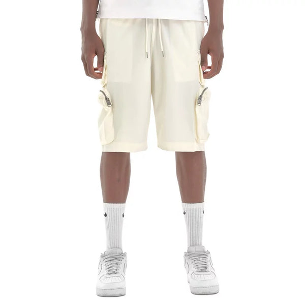 Life code (Cream nylon shorts cargo pocket)