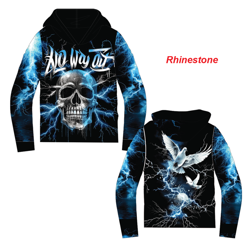 Majestik (Men's Black "No way out skull heavy tapestry hoodie)