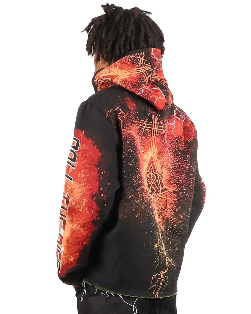 Majestik (Men's Black "The death card skull heavy tapestry hoodie)