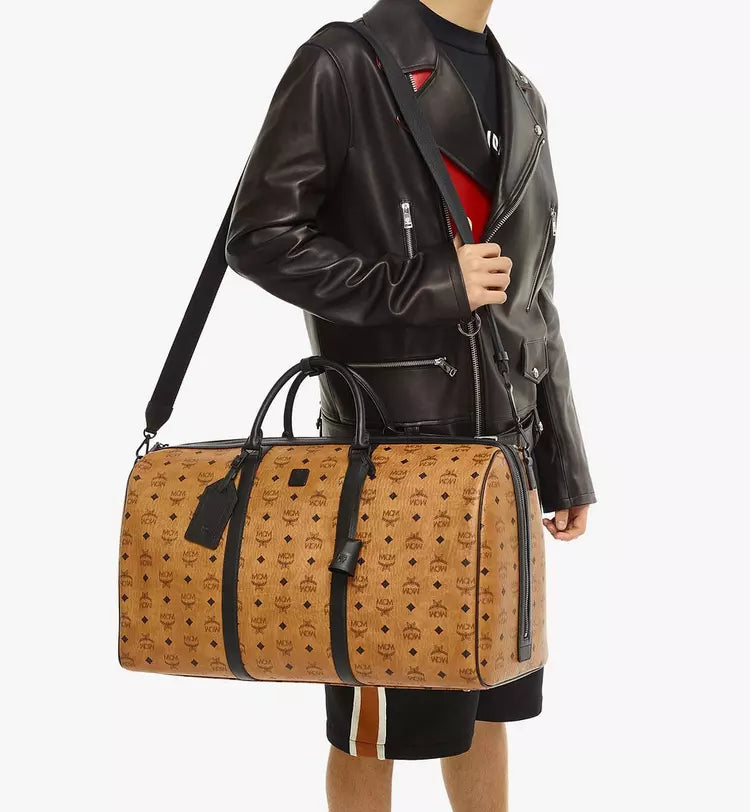 Mcm (Cognac Ottomar Weekender Bag in Visetos)