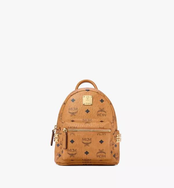 Mcm (Cognac Stark Bebe Boo Side Studs Backpack)