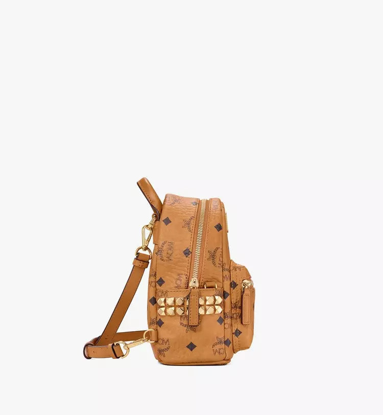 Mcm (Cognac Stark Bebe Boo Side Studs Backpack)