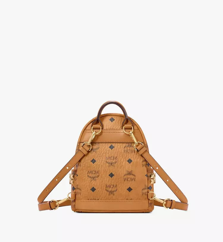 Mcm (Cognac Stark Bebe Boo Side Studs Backpack)