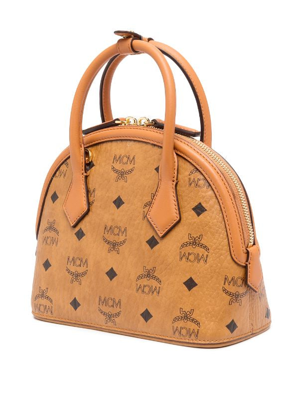 Mcm (Cognac small Tracy curved tote bag)