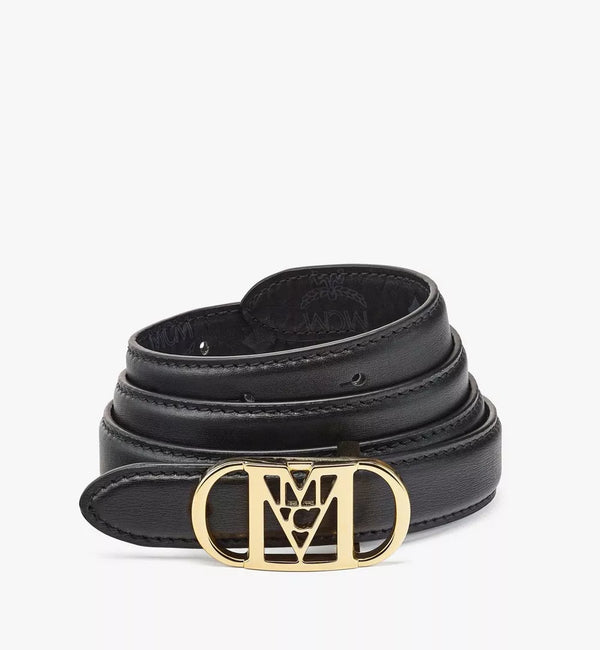 Mcm (Black Travia Sliding Buckle Reversible Belt)