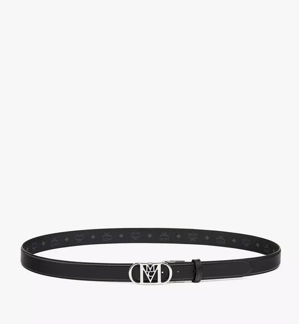 Mcm (Black Travia Reversible Belt 1” in Embossed Leather)