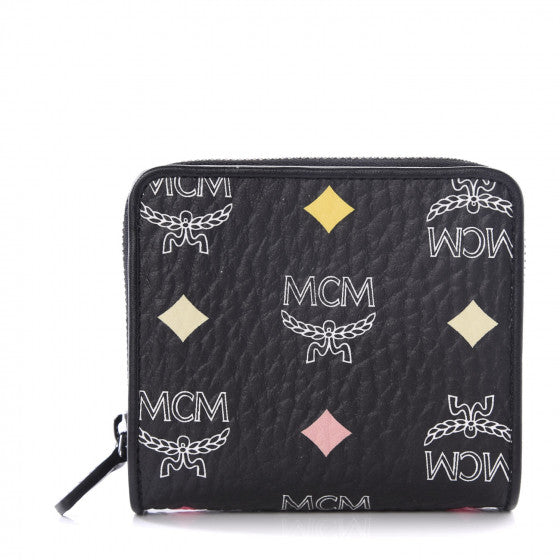 Mcm (Black Skyoptic Visetos Mini Zip Around wallet)