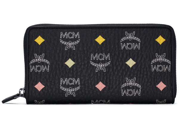 Mcm (Large Black Zip Around Visetos Skyoptic Wallet)