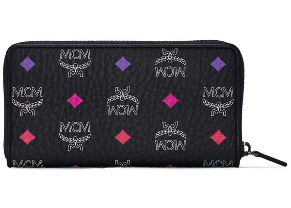 Mcm (Large Black Zip Around Visetos Skyoptic Wallet)