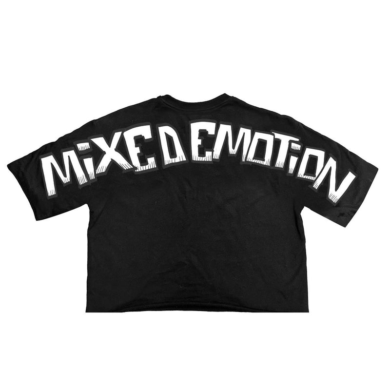 Mixed Emotion (black “Monster” cropped Tee)