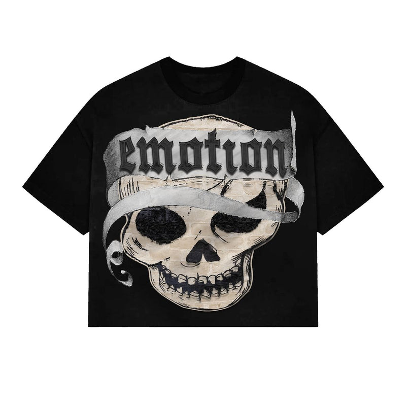 Mixed emotion (Black "pirate skeleton cropped tee)