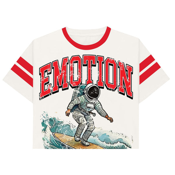 Mixed emotion (cream/red "beach cropped tee)