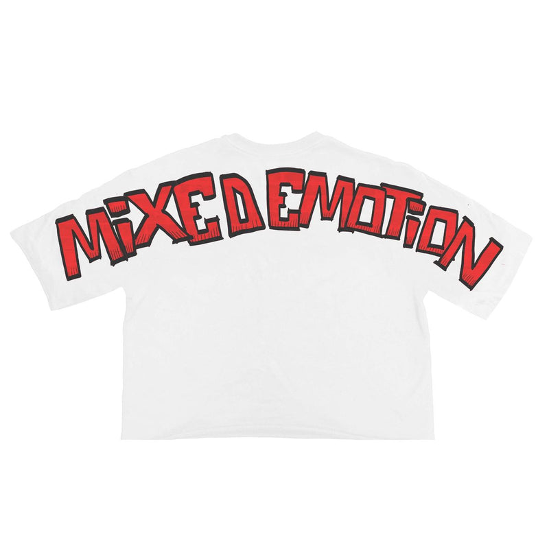 Mixed Emotion (White “Monster” Cropped Tee)