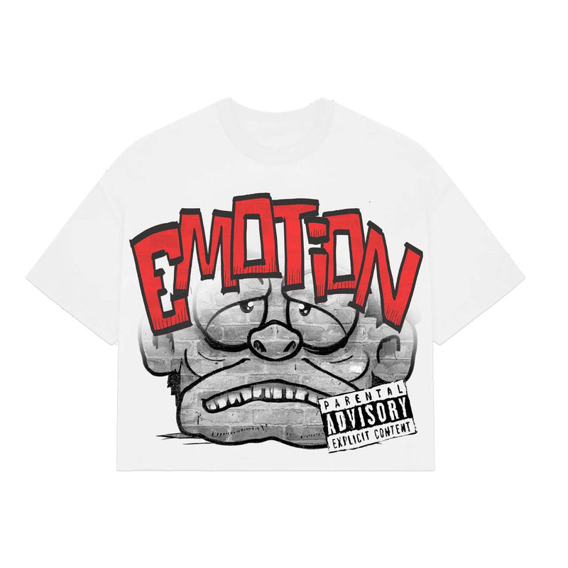 Mixed Emotion (White “Monster” Cropped Tee)