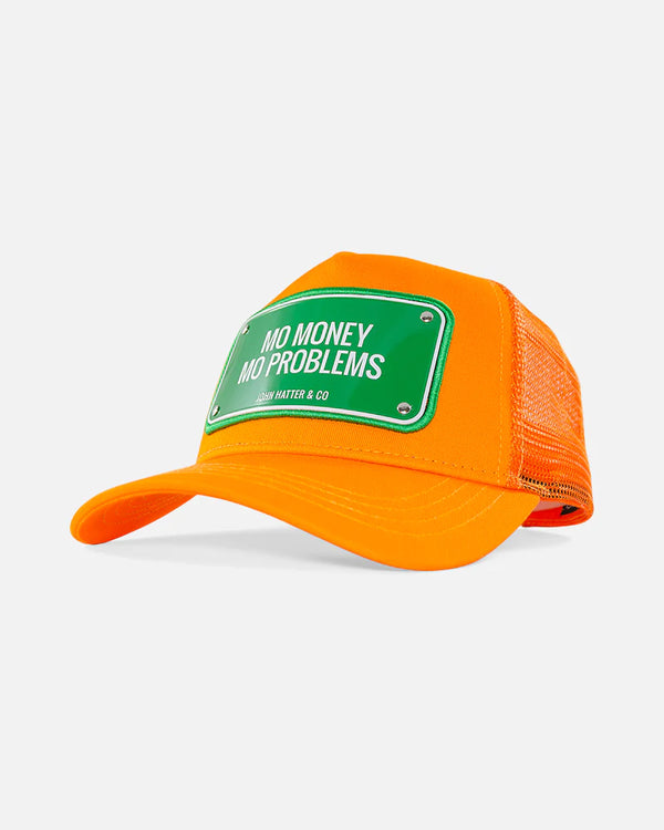 John hatter & CO (orange "mo money mo problems hat)