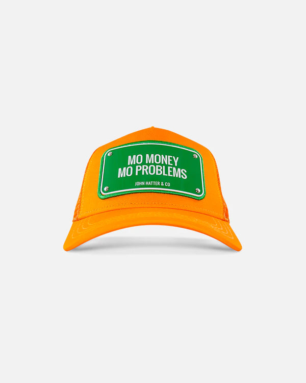 John hatter & CO (orange "mo money mo problems hat)