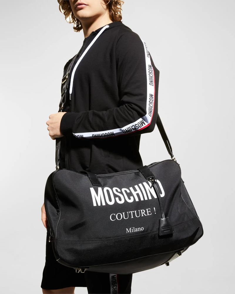 Moschino (Men's Black Logo Duffle Bag)