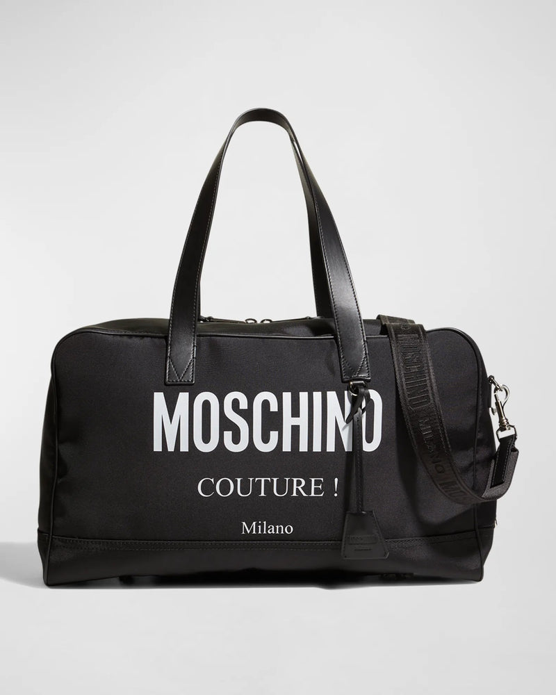 Moschino (Men's Black Logo Duffle Bag)