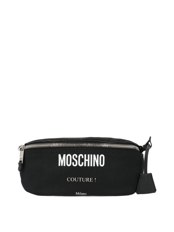 Moschino (Black Logo Print belt Bag)