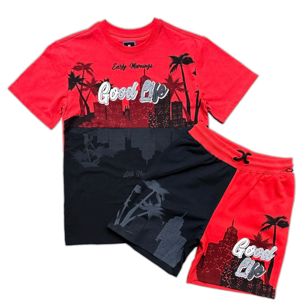 Motive denim (red good life short set)
