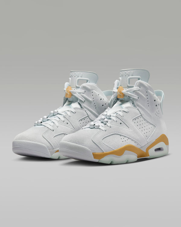 The all new Women's Air Jordan 6 Retro Craft 'Pearl' features gilded accents in celebration of the 2024 Summer Olympics.