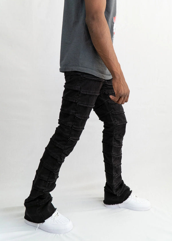 Ninefive (black parker flare stacked jean)