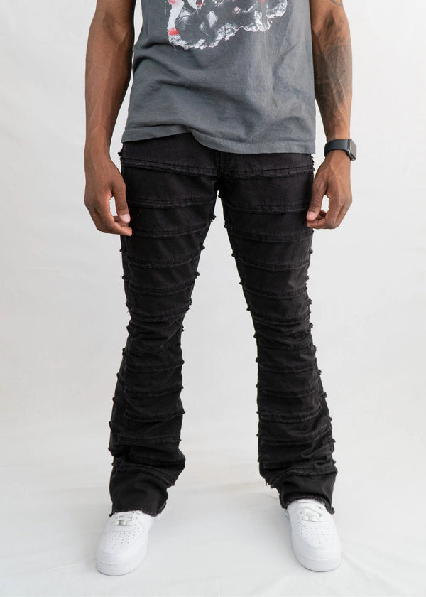 Ninefive (black parker flare stacked jean)