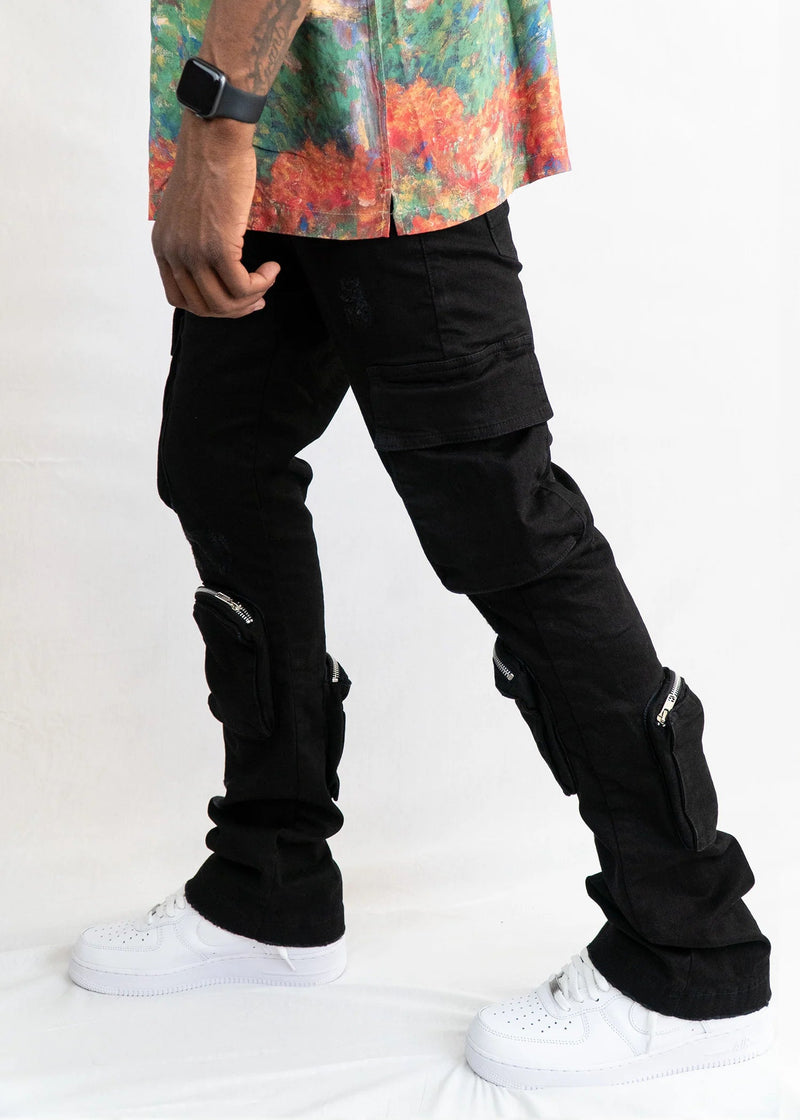 Ninefive (faded black venice stacked cargo jean)