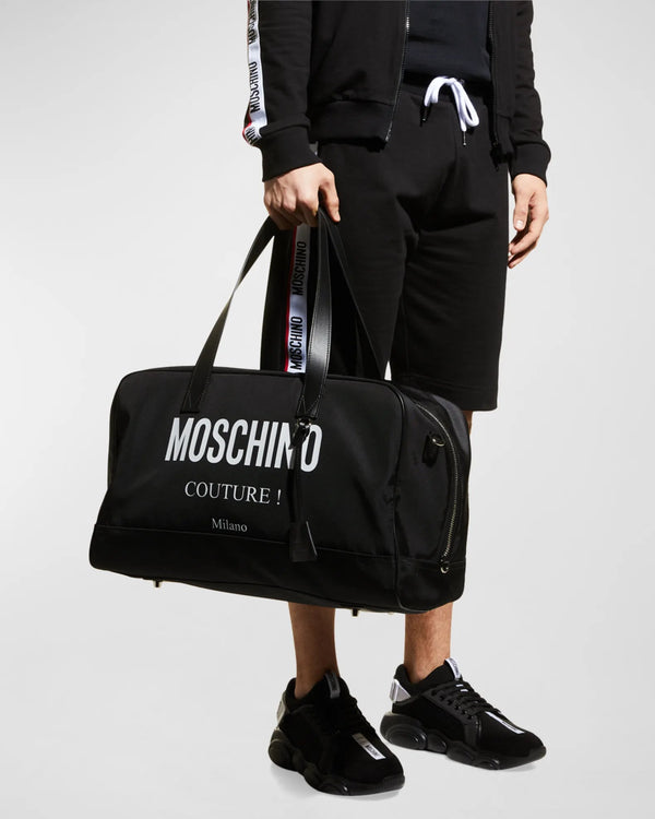 Moschino (Men's Black Logo Duffle Bag)