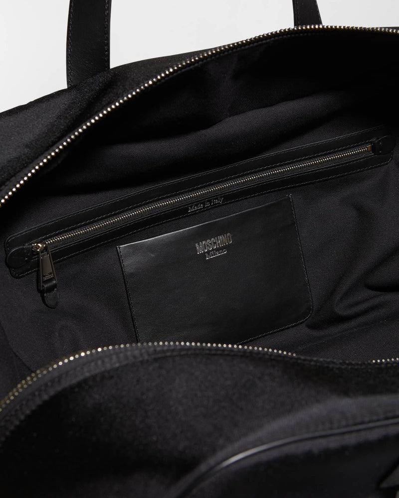 Moschino (Men's Black Logo Duffle Bag)