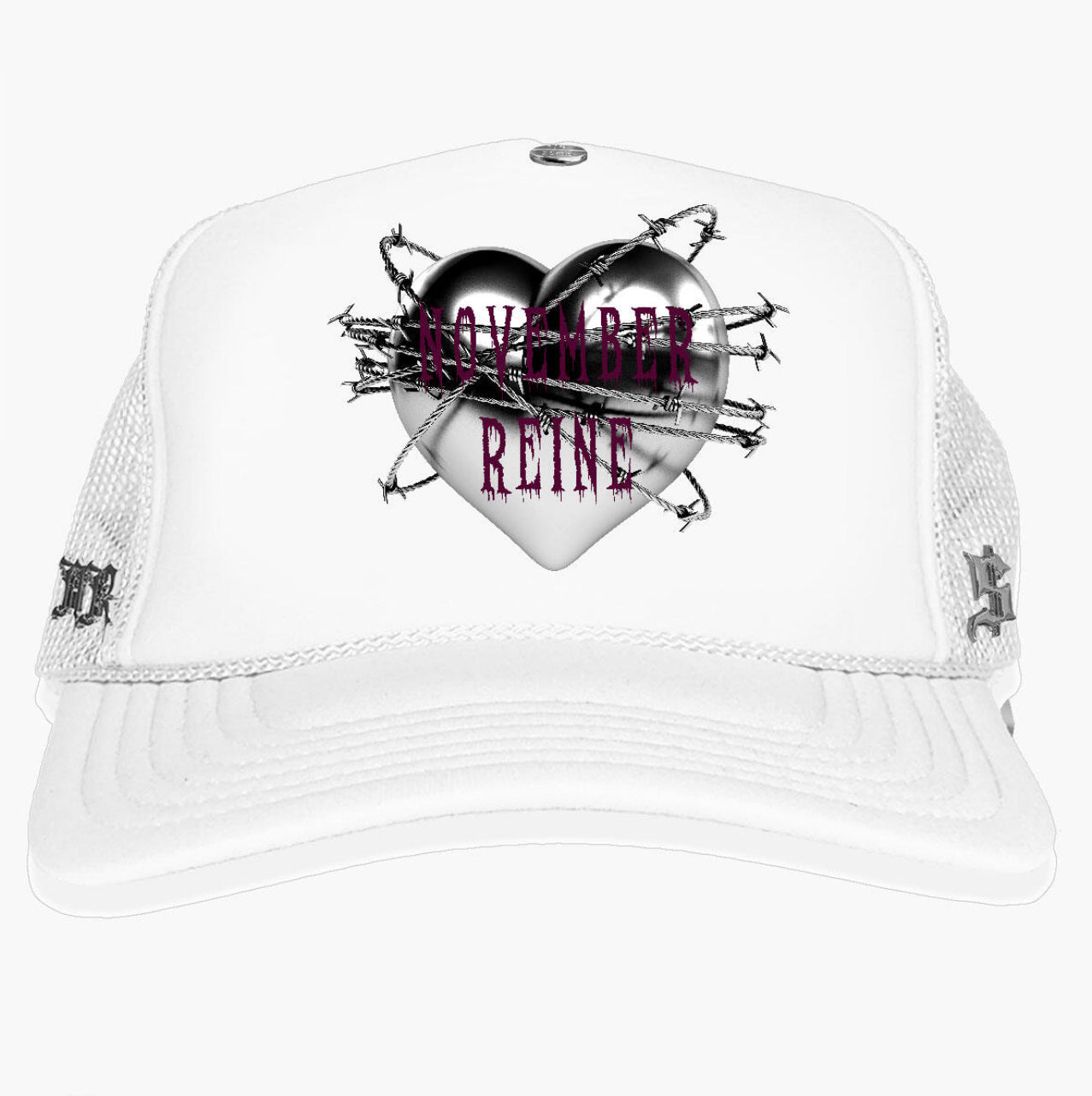 November reine (white no trespassing hat)