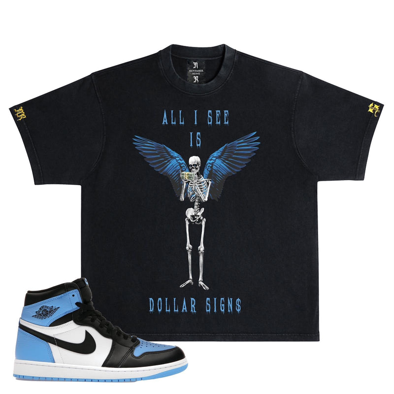 November reine (black/blue “dollar sign t-shirt)