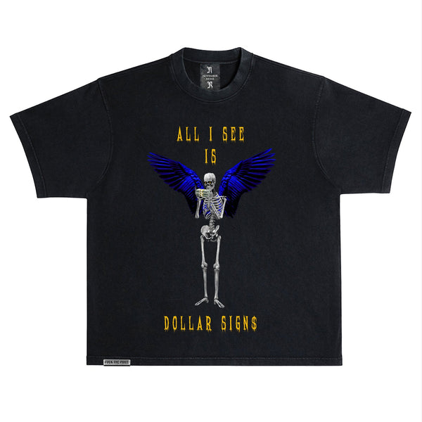 November Reine (Black/Varsity Blue  "Dollar Signs" T-Shirt)