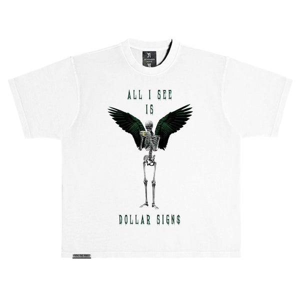 November Reine (White/Dark Green "Dollar Signs" T-Shirt)