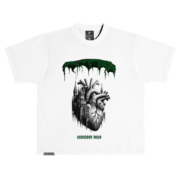 November Reine (White/ Forest Green "Tracery" T-Shirt)