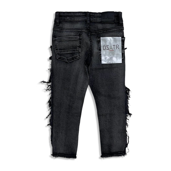 Premium disaster (Kids Black/grey fray wash jean -012)