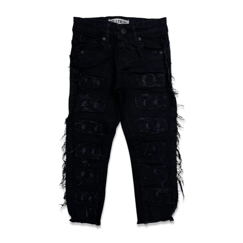 Premium disaster (Kids jet Black fray jean -013)