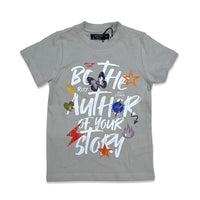 Premium disaster Kids story t-shirt -Grey