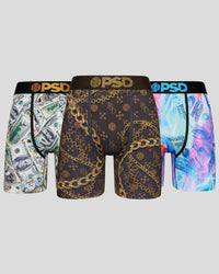 Psd men's luxury fnds 3-pack boxer brief multi