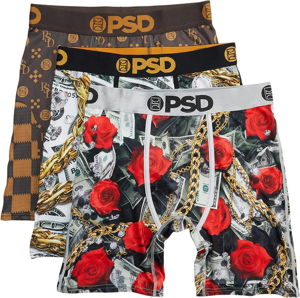 PSD Underwear Men's Luxury Goods Boxer Briefs 3-Pack PSD Men's Tropical Pineapple