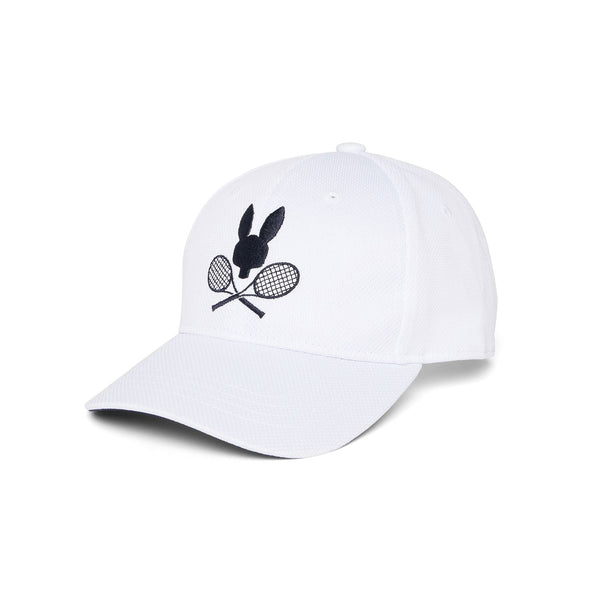 Psycho Bunny (Men's White courtside sport cap)