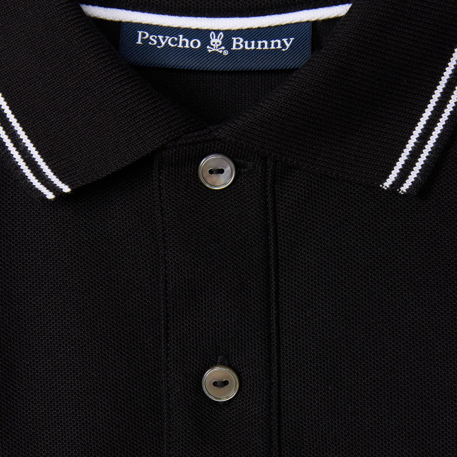 Psycho bunny kids black milton pique polo