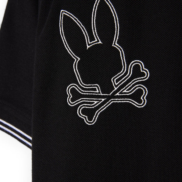 Psycho bunny kids black milton pique polo