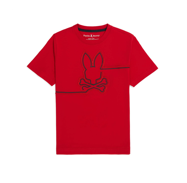 psycho bunny (kids brilliant red chester embroidered graphic