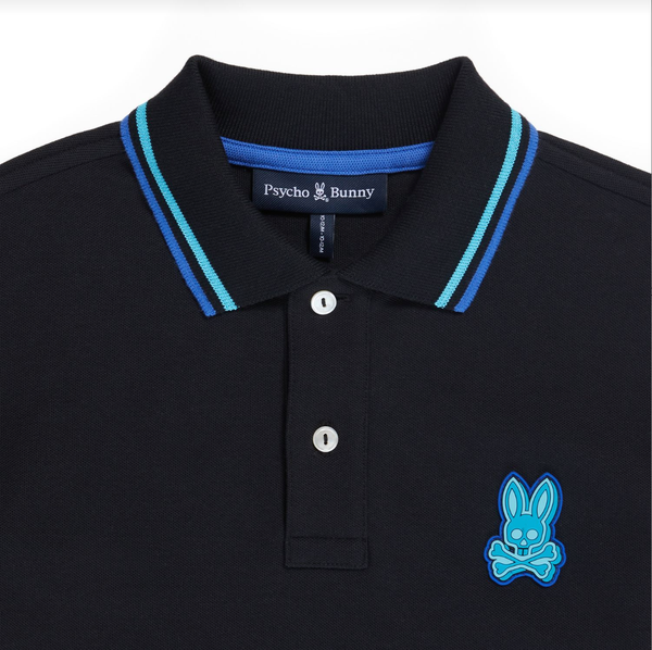 Psycho bunny (kids black banks pique fashion polo)