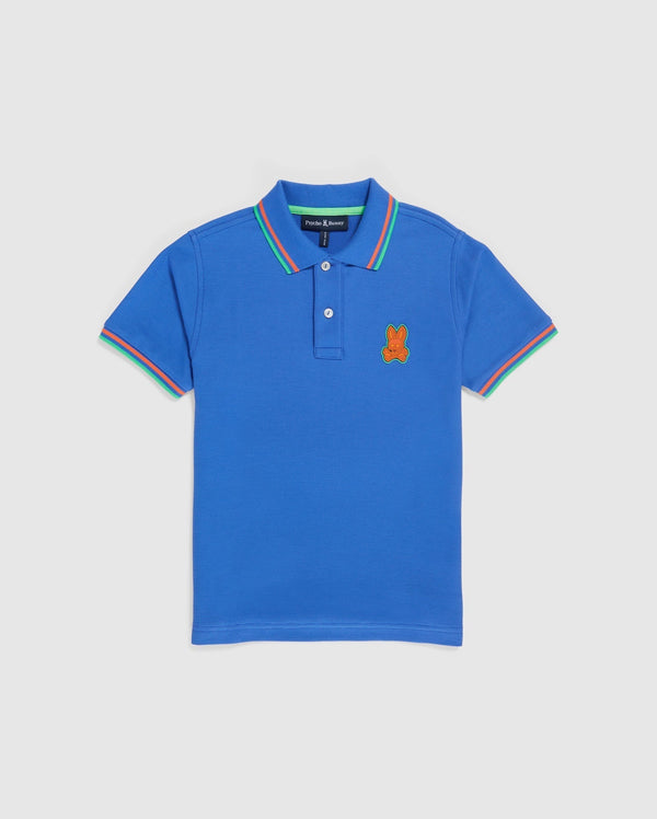 Psycho bunny (kids Dazzling blue bank pique fashion polo)