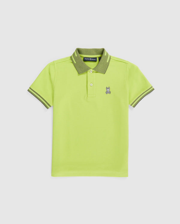 Psycho bunny (kids lime granita strype fashion polo)